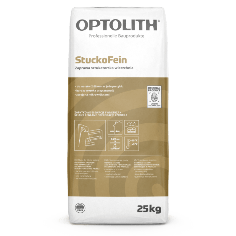 OPTOLITH Optosan StuckoFein 25kg zaprawa sztukatorska wierzchnia