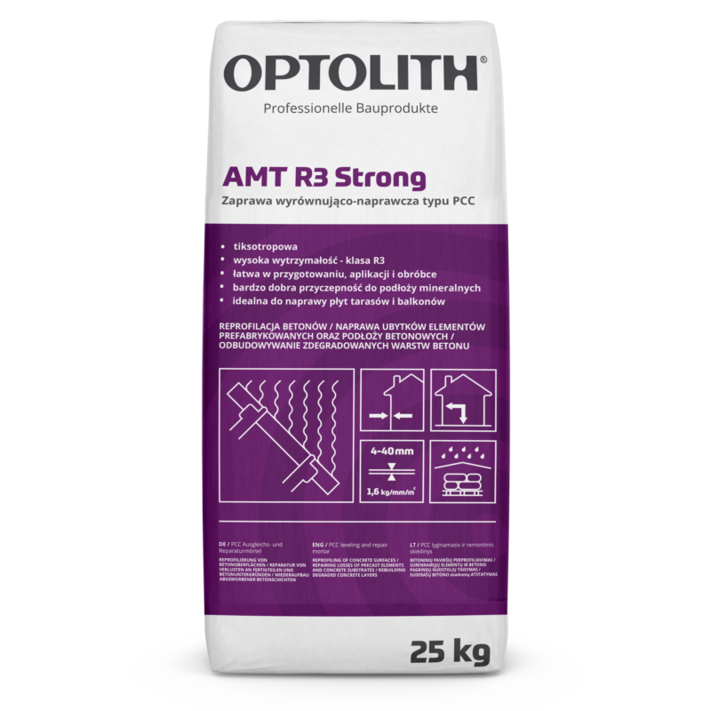 Zaprawa wyrównująca- naprawcza typu PCC, 4-40mm, klasa R3- AMT R3 Strong